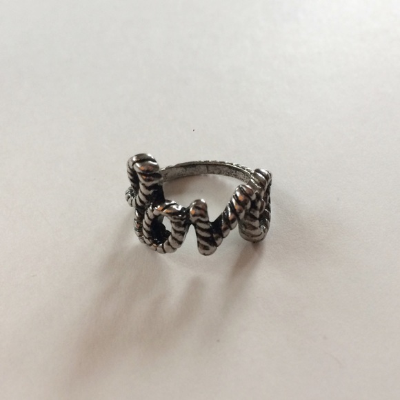 Silver Cursive Love Cable Ring - Picture 2 of 3